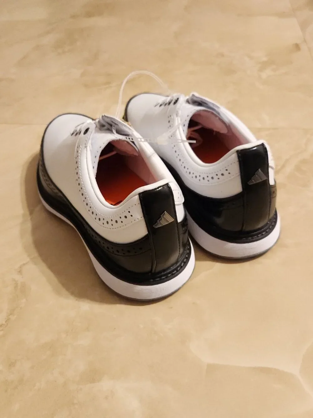 Adidas MC80 Spikeless Golf Shoes White/Black Leather Saddle ID4750 Men Size 9.5